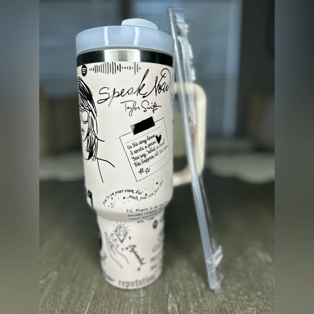 40oz Tumbler Taylor Swift Engraved White - Picture 1 of 7